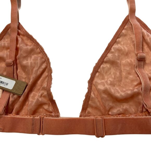 SKIMS Velvet Burnout Logo‎ Triangle Bralette Peach XL - Picture 5 of 8